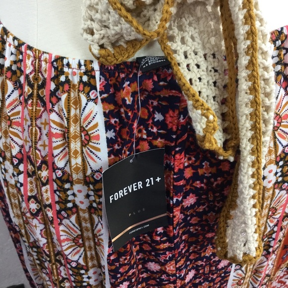 Boho Patchwork Crochet Halter Top Tie Maxi Dress - Picture 5 of 11